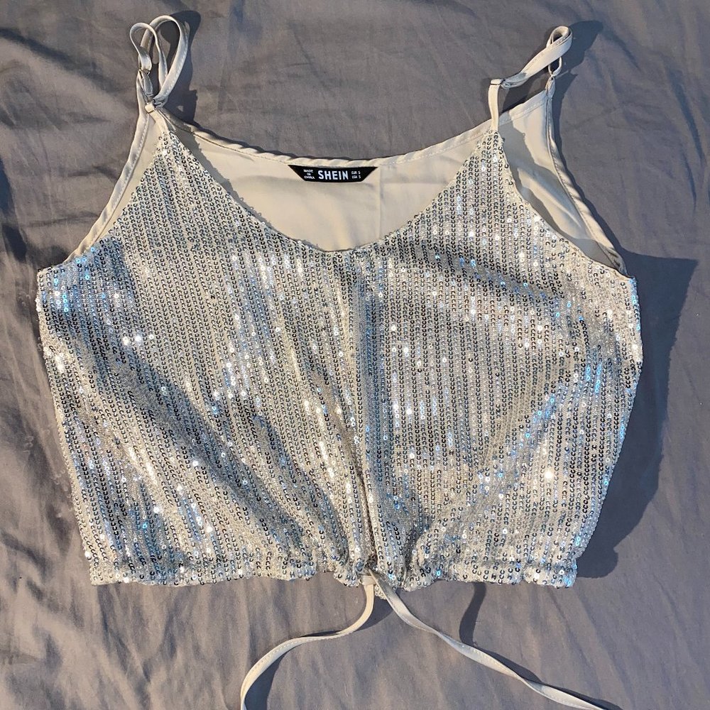 Sparkly cropped party top